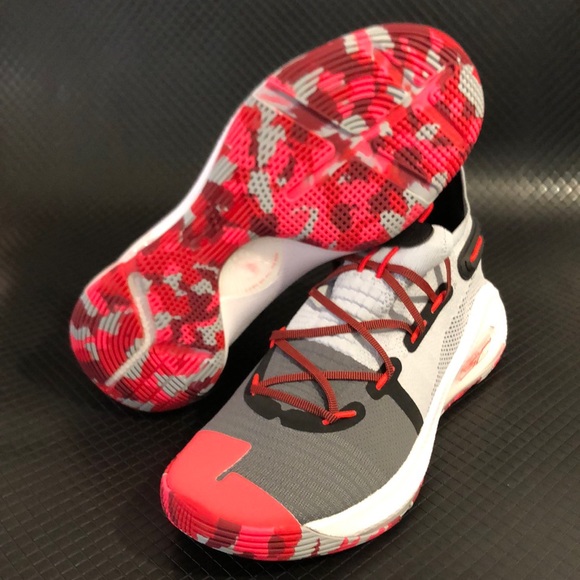 Under Armour Curry 6 Grey Grimson Mens Basketball Shoes - Picture 7 of 10